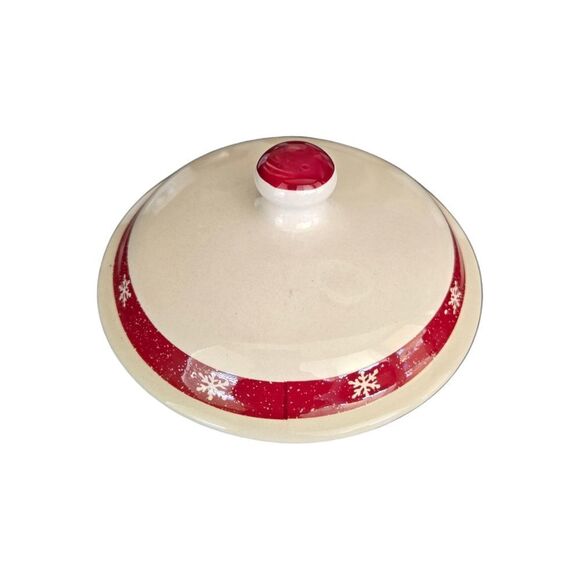 Royal Seasons Holiday Christmas Snowmen Stoneware Canister Cookie Jar Safe - Picture 6 of 6